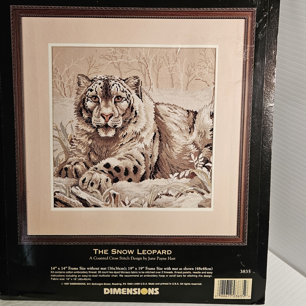 Dimensions 'The Snow Leopard' Counted Cross Stitch Kit - Neutral Beige